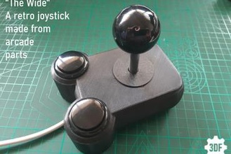 breit retro Joystick Arkade Teile Spiele 3d print model - Mito3D