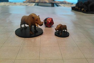 wild boar giant miniatures pig nature monster piggy dungeons dragons & tabletop rpg gaming roleplaying games 3d print model - Mito3D
