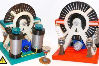 wimshurst electrostatic machine education generator high voltage influence motor mount spark 3d print model - Mito3D