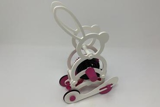 windup bunny 2 pla spring motor floating pinion drive toys easter autodesk fusion 360 ultimaker 3d print model - Mito3D
