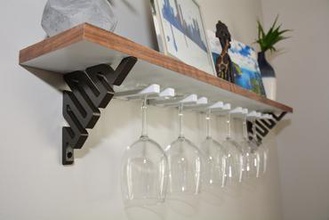 wine glass shelf - 3d printing & wood build your home decor 3d print model - Mito3D