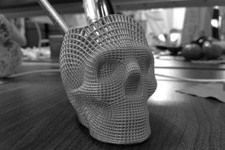 wireframe skull pencil holder love dog your home 3d print model - Mito3D