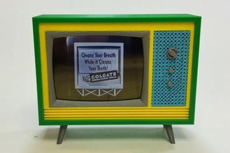 working miniature television miniatures 1950s tv doll house video 3d print model - Mito3D