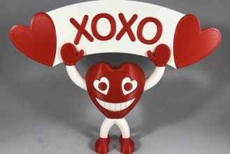xoxo los juguetes día de san valentín corazón doble extrusión 3d print model - Mito3D
