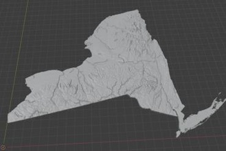 York topografisch Karte USA Plastik Bildung gis usg 3d print model - Mito3D