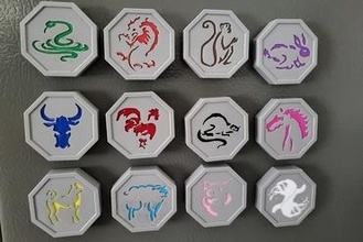 zodiac talismans - internal magnets Art 3d print model - Mito3D