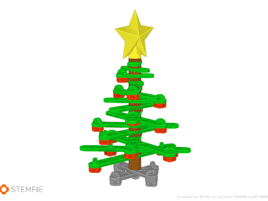 stemfie desktop christmas tree by stemfie3d zortrax library 3d printing construction set toy lego meccano mechanical toys playset sps-000002 stemfie3dproject xmas 3d print model - Mito3D