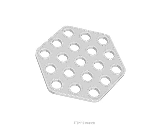 tigefie pièces assiettes 6 hexagonal by stemfie3d zortrax bibliothèque blocs hexagone lego meccano 3d print model - Mito3D
