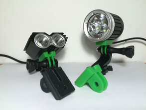 adaptador gopro para linternas mountain bike de luzes objetos domésticos go pro luz bicicleta montanha 3d print model - Mito3D
