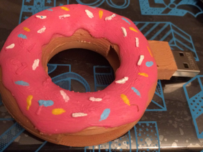 donut chave usb moda & acessórios blender 3d engraçado homer simpson rigolo 3d print model - Mito3D