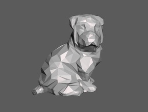 low poly shar-pei chien art & design contest2015 animal la sculpture 3d print model - Mito3D